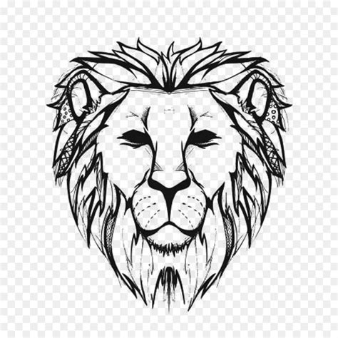 Lion Head Line Drawing