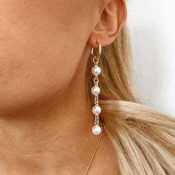Long Drop Pearl Earrings By Misskukie Notonthehighstreet Com
