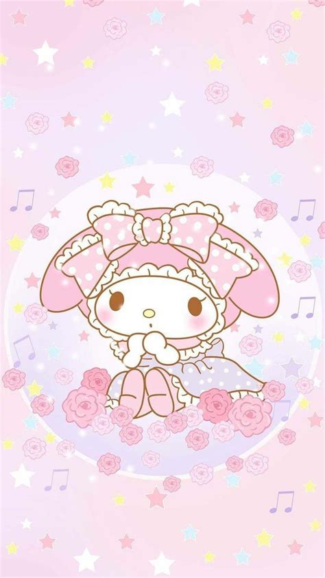 Pin By Yi Y On 귀여운 만화 배경화면 Melody Hello Kitty My Melody Wallpaper