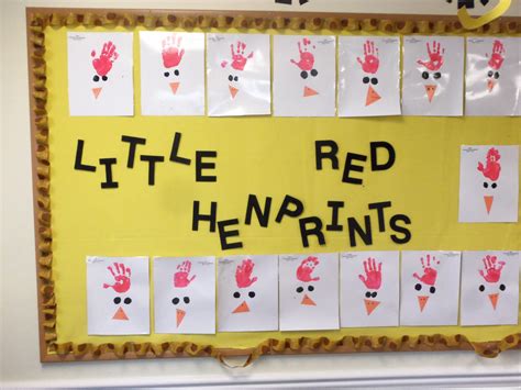 We Used The Children Hands To Create Little Red Henprints After We
