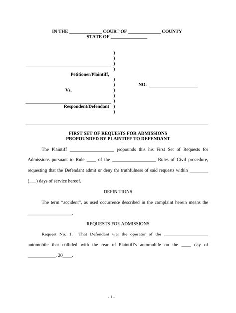 Sample Request For Admissions To Plaintiff Fill Out Sign Online Dochub
