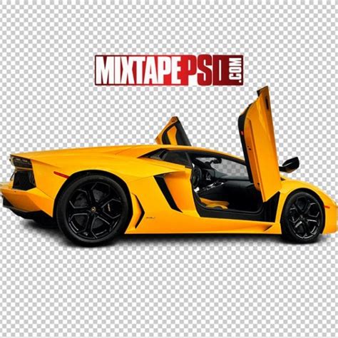 Yellow Lamborghini Open Doors Graphic Design Mixtapepsdscom