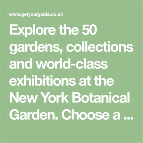 New York Botanical Garden All Garden Pass Ticket In 2020 Botanical