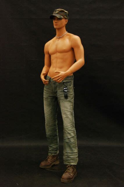 Adult Tan Male Realistic Fiberglass Standing Full Body Mannequin With