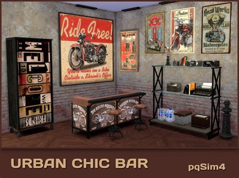 Sims 4 Ccs The Best Urban Chic Bar Set By Pqsim4