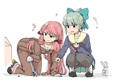 Safebooru 2girls Adapted Costume Akashi Kantai Collection All Fours
