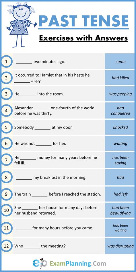 Simple Past Tense Exercises Examplanning Simple Past Tense Images And
