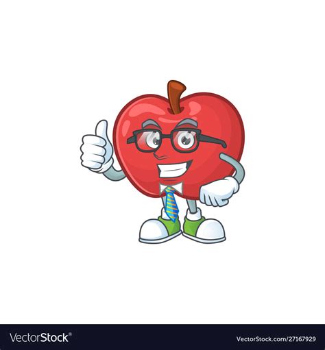 Businessman Apple Fruit Character Mascot Vector Image