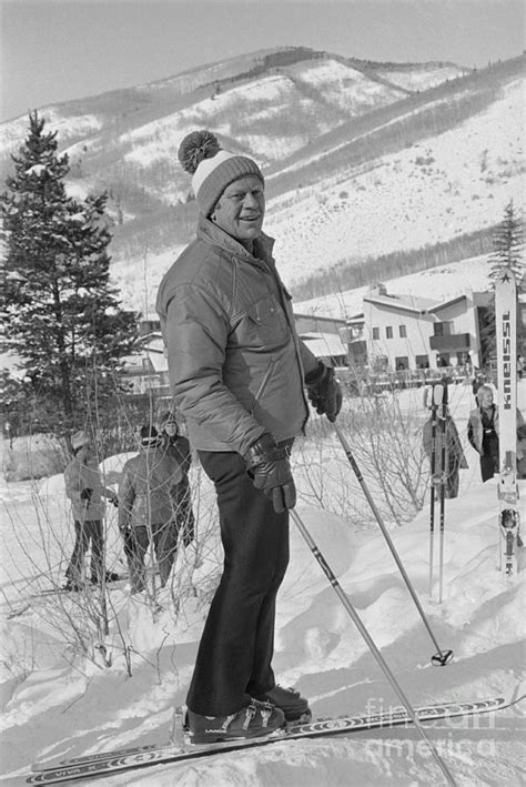 Gerald Ford Skiing By Bettmann