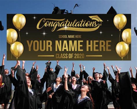 Graduation 2023 Banner Personalize Graduation Banner Etsy College