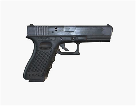 3d Model Glock 17 Vr Ar Low Poly Max Obj Fbx Tga