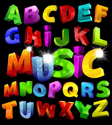 Colorful Threedimensional Letters Vector Free Vector 4vector