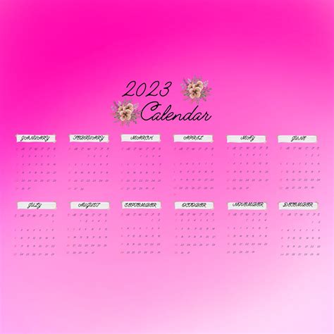 Pink 2023 Calendar Planner Printable Undated Planner Canva Etsy