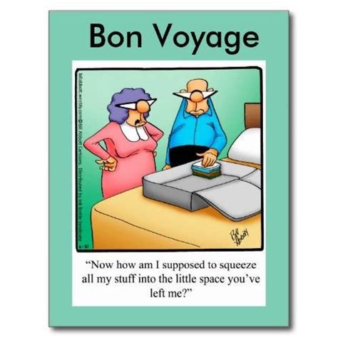 Funny Bon Voyage Humor Postcard Funny Humor Funny Cartoons