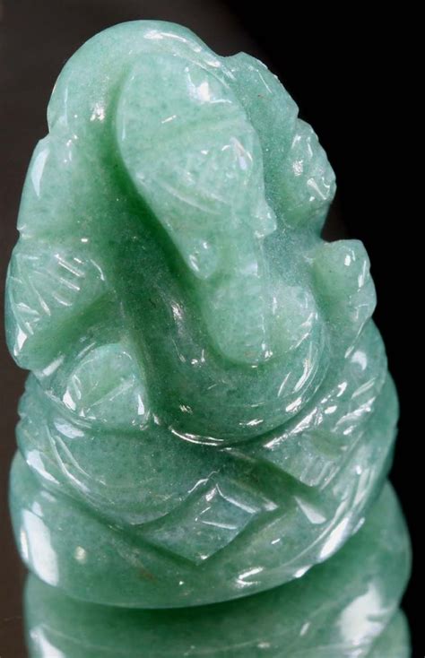 497 Cts Indian Jade Ganesh Carving Lt 753