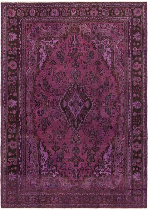 Purple 6 7 X 9 7 Hand Knotted Ultra Vintage Persian Wool Rug