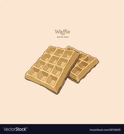 Waffles Hand Draw Sketch Royalty Free Vector Image