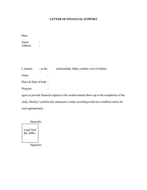 Sample Letter Of Financial Support For Employer Letter Of Support 30