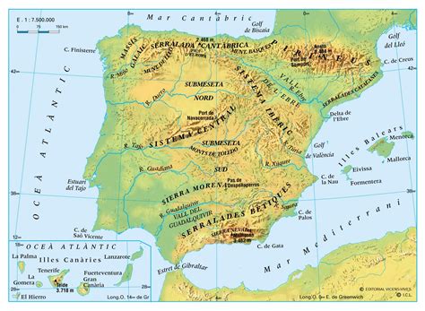 12relieve Mapa FÍsico EspaÑa