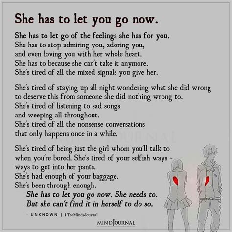 She Has To Let You Go Now Letting Go Quotes