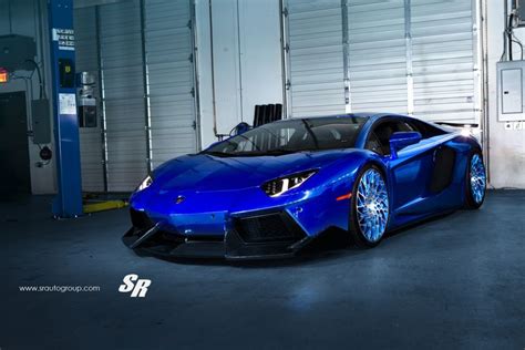 Electric Blue Aventador Gets Outrageous Pur Disc Style Alloys