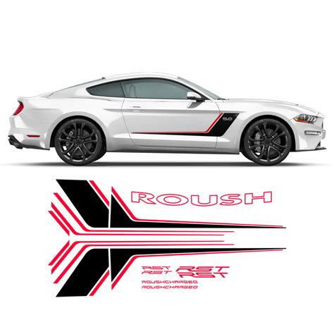 roush side graphic decals set for ford mustang 2015 2017 autodesign shop