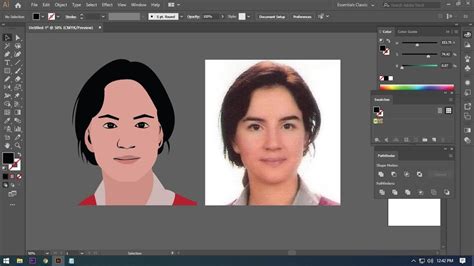 How To Draw Vector Portrait Adobe Illustrator। Adobe Illustrator Cc