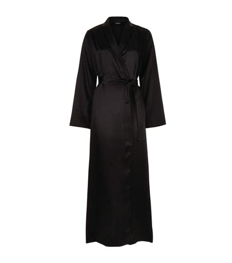 Womens La Perla Black Entry Long Silk Robe Harrods Uk