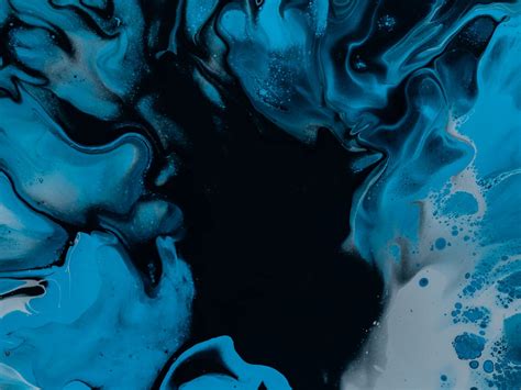 Download Wallpaper 1600x1200 Paint Fluid Art Stains Liquid Blue