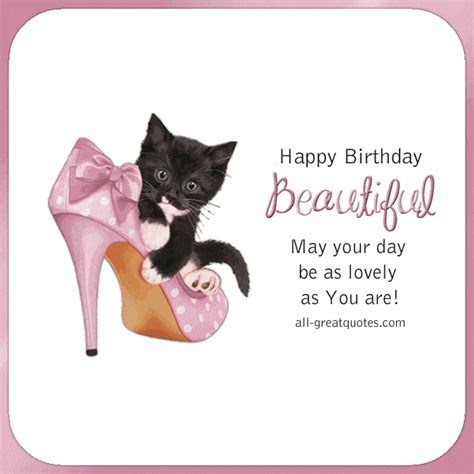 Happy Birthday Beautiful Animated Kitten Birthday Card For Facebook