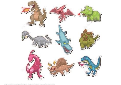 Dinosaur Printable Stickers Free Printable Papercraft Templates