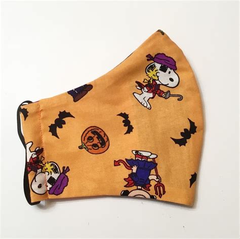 Halloween Peanuts Mask Charlie Brown Mask With Filter Pocket Etsy