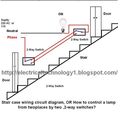 Between 2 switches you need to. Electrical technology: Stair case wiring wiring diagram, OR How to control a lamp from two ...