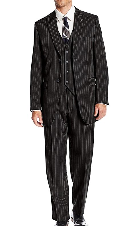 stacy adams deep mens two button three piece suit 42