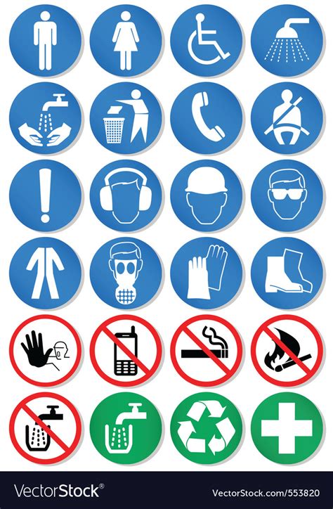 Safety Signs Royalty Free Vector Image Vectorstock