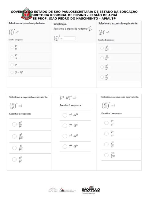 Educa X Atividade De Matematica Ano Potenciacao Images 130032 Hot Sex Picture