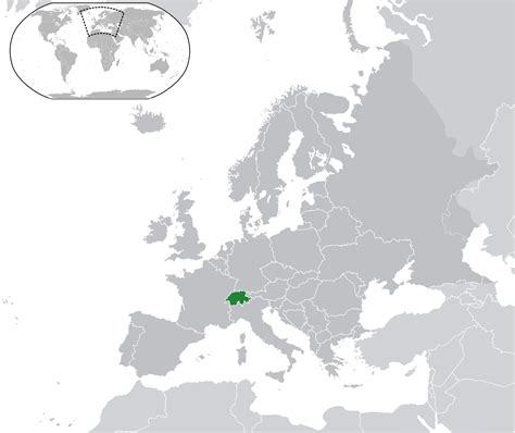 Klik op een land voor een gedetailleerde kaart. Zwitserland op de kaart van de wereld - Zwitserland kaart ...