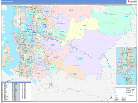 King County Wa Wall Map Color Cast Style By Marketmaps Mapsales