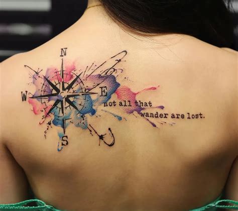 Stunning Watercolor Tattoo Ideas Youll Obsess Over Compass Tattoo My