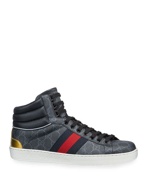 Gucci Mens Ace Gg Canvas High Top Sneakers Neiman Marcus