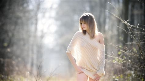See Through Clothing Nature Blonde Girl Model Wallpaper X Px On Wallls Com