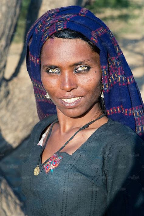 Close Up Portrait From A Woman From Rajasthan Thar Desert India She