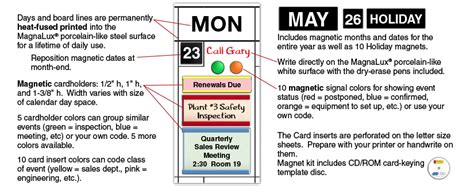 365 Day Magnetic Dry Erase Calendar Magnatag