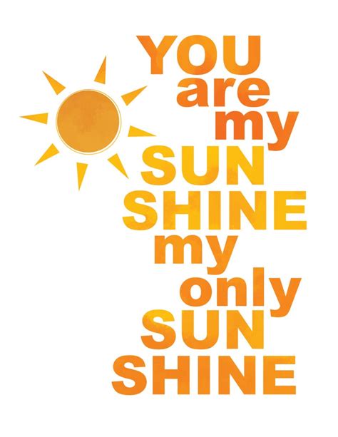You Are My Sunshine Song Poster Art Etsy