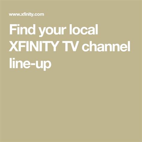 Find Your Local Xfinity Tv Channel Line Up Channel Xfinity Lineup