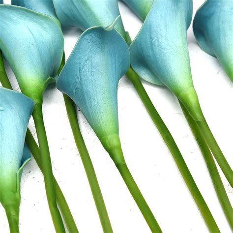 calla lilies real touch artificial flowers strong arctic blue fiveseasonstuff
