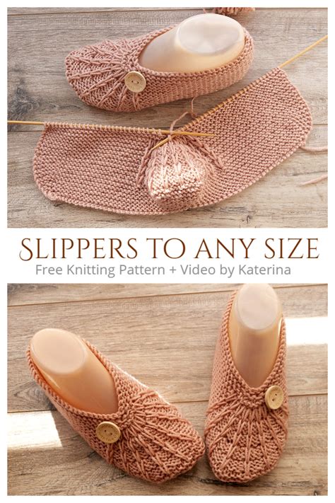 Knit One Piece Slippers Free Knitting Pattern Video