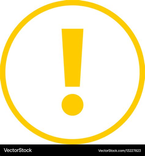 Yellow Circle Exclamation Mark Icon Warning Sign Vector Image