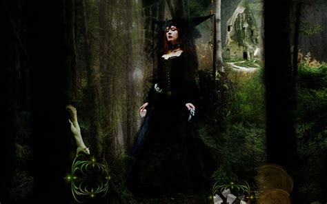 Gothic Witch Fantasy Art Dark Horror Witch Trees Forest Gothic