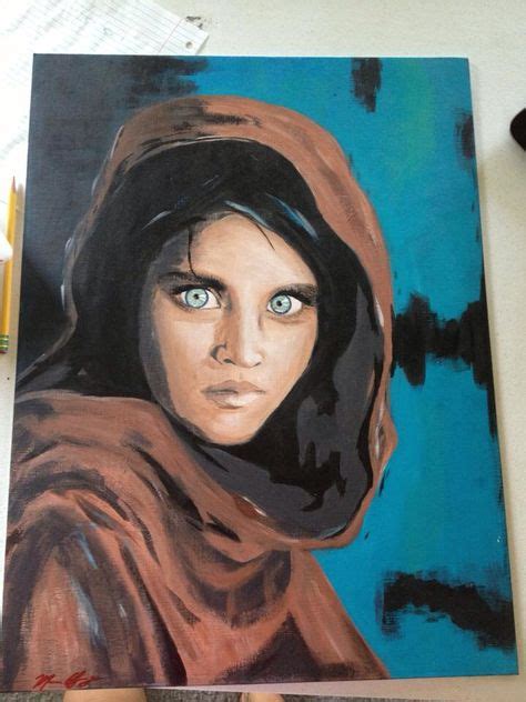 National Geographic Afghan Girl Painting Acrylic Painting Painting